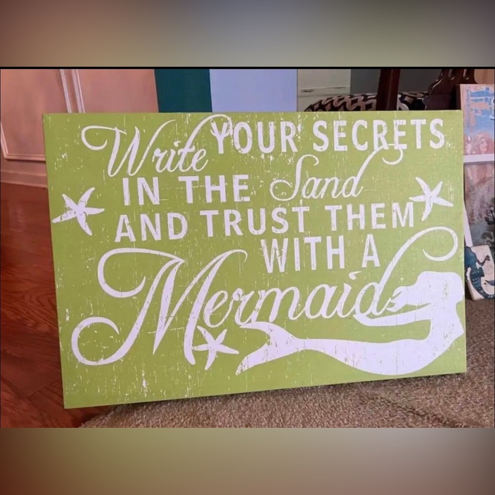 Write Your Secrets In The Sand And Trust Them With A Mermaid Canvas/Wood Picture